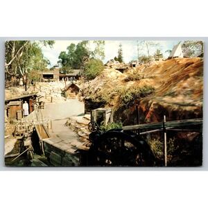 Vtg Knotts Berry Farm Ghost Town Gold Mine Water Wheel Postcard Buena Park CA